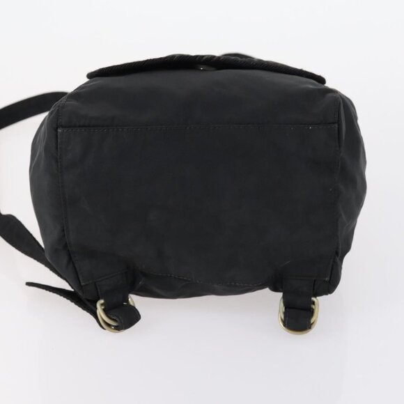 PRADA Backpack Nylon Black Silver Auth bs30542